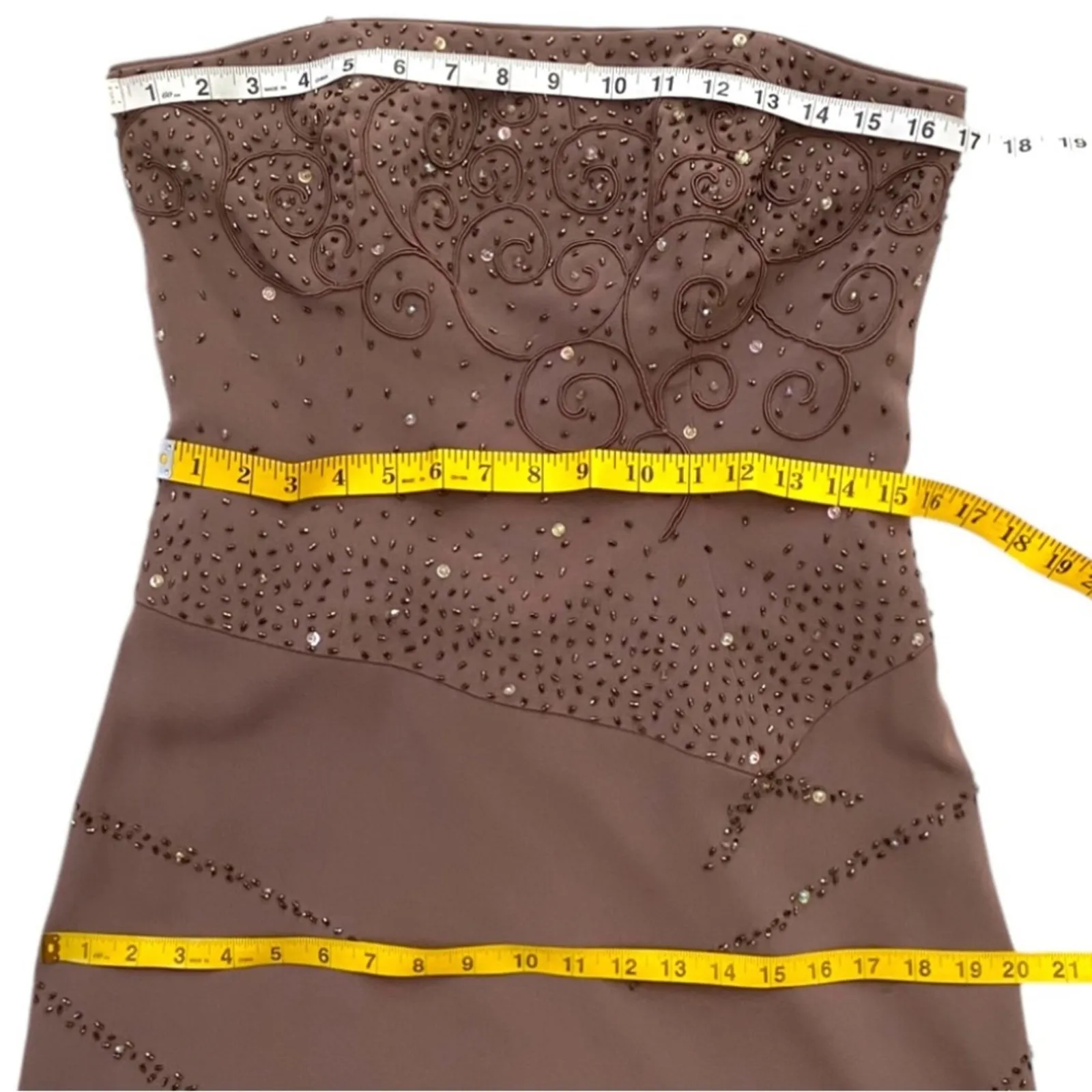 Vintage Cocktail Dress Medium Y2K Strapless Semi - Image 8