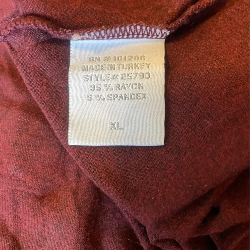 Soft Surroundings Boho Velvet Floral Tunic Or Mini Dress Womens XL Burgundy - Image 6