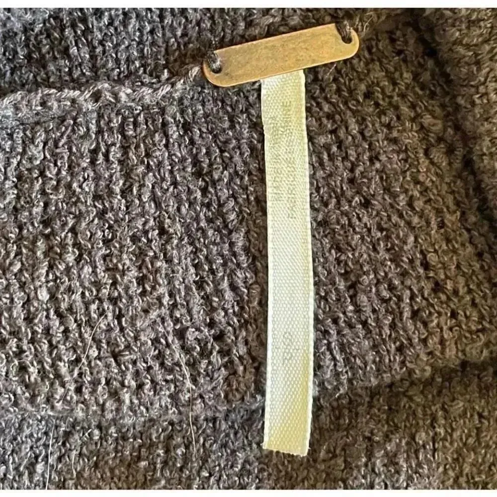 Free People Brown Cowl Neck Sweater High Low Bohemian Festival Gypsy Size S #126 - Image 9