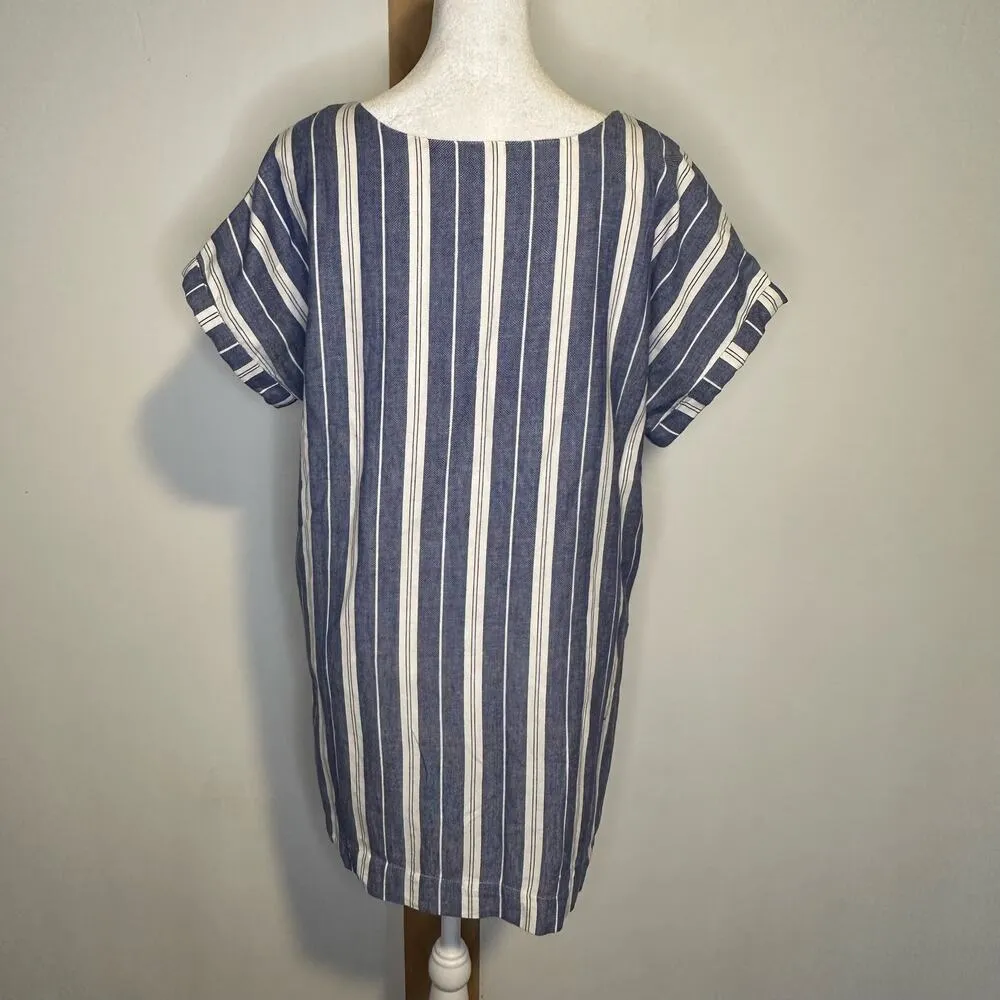 Warren blue & white striped short sleeve tunic mini dress size S - Image 6