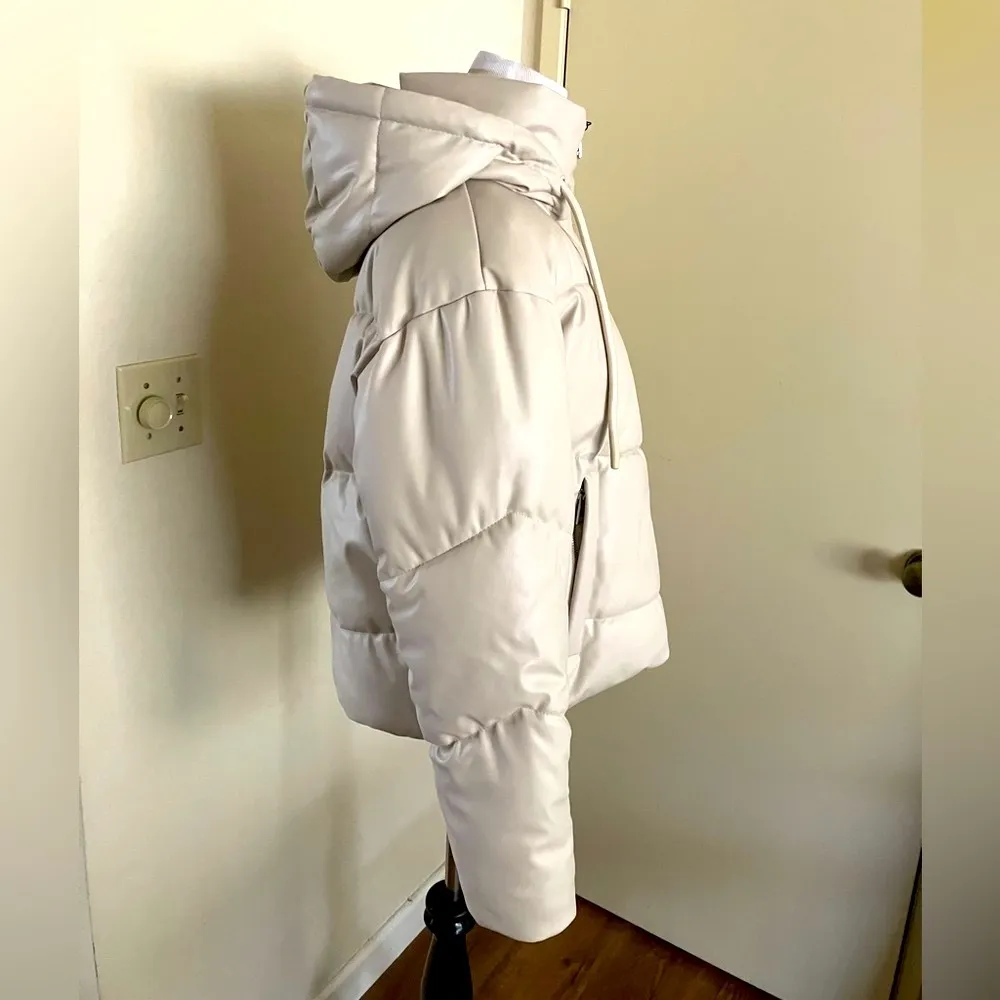 Zara EXQUISITE Man-Made Leather PUFFER JACKET XS - Image 18
