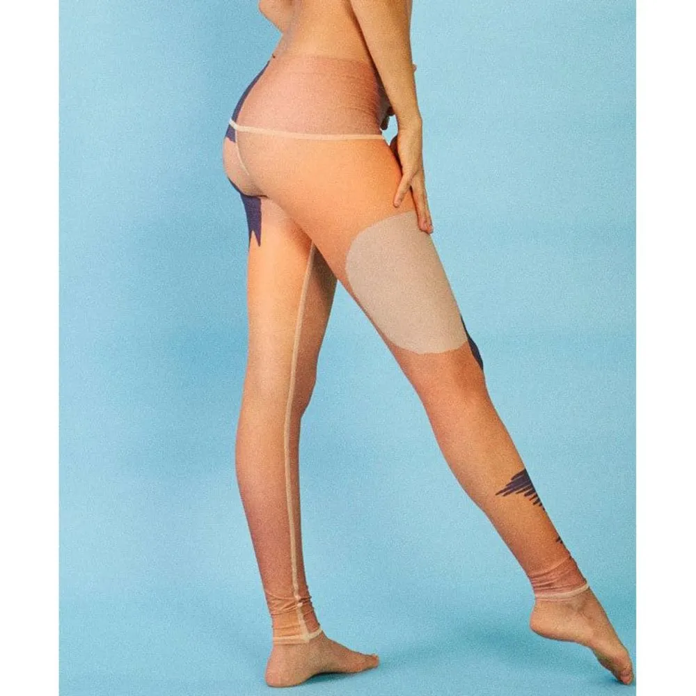 Coyote Moon Hot Pants Dusk High-Rise Waist Wolf Desert Cactus Skinny Yoga - Image 2