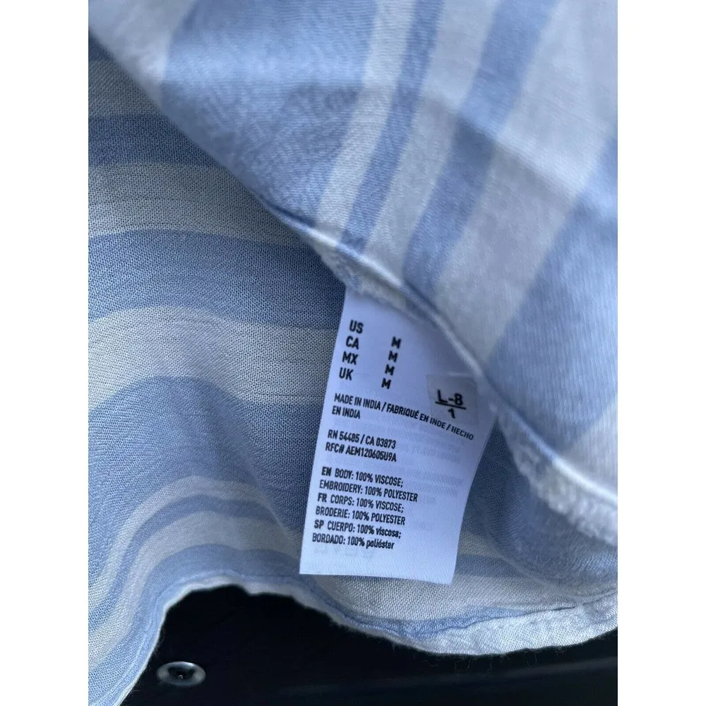 American Eagle Womens Cropped Off The Shoulder Eyelet Boho Hippie Top Medium NEW - Image 3