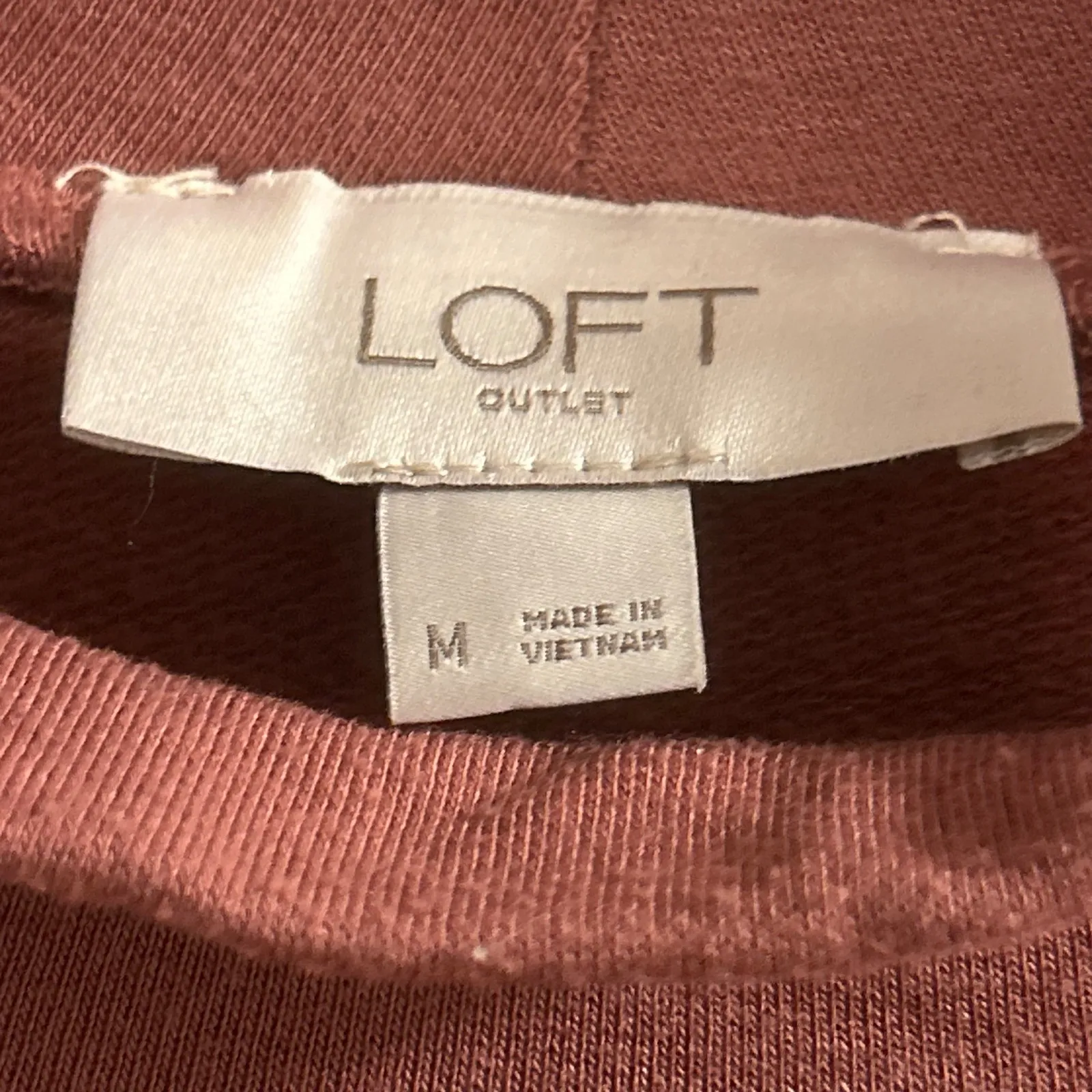 LOFT Outlet Mock Neck Short Sleeve Midi Dress Rust Red Size Medium Brown - Image 4