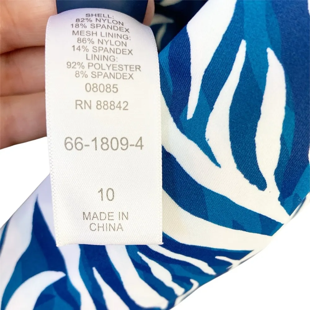 Kim Gravel x Swimsuits For All Blue and White Swimsuit Key West Palm Sz 10 NWOT - Image 6