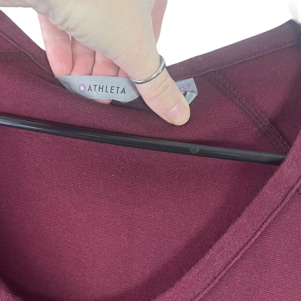 Athleta Women's Size XS‎ Red Cotton Modal Strata Fit Flare Mini Dress - Image 8