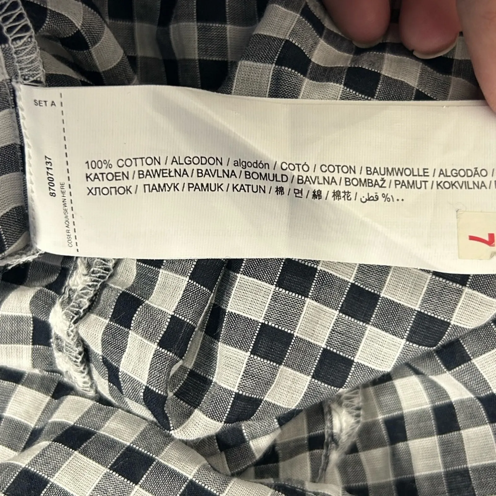 MNG Black & White Checkered Boho Midi Dress Western Size 2 - Image 13