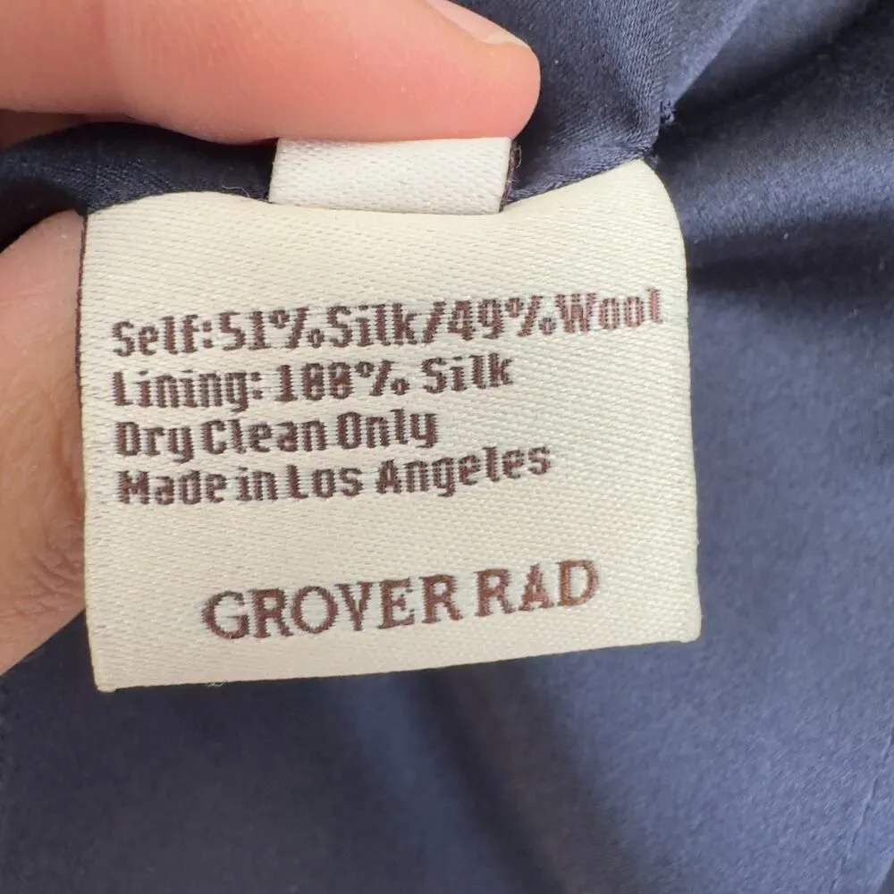 Grover Rad Jacket Womens XS Blue Collection 001 Wool Silk Art Oversized Blazer Black - Image 10