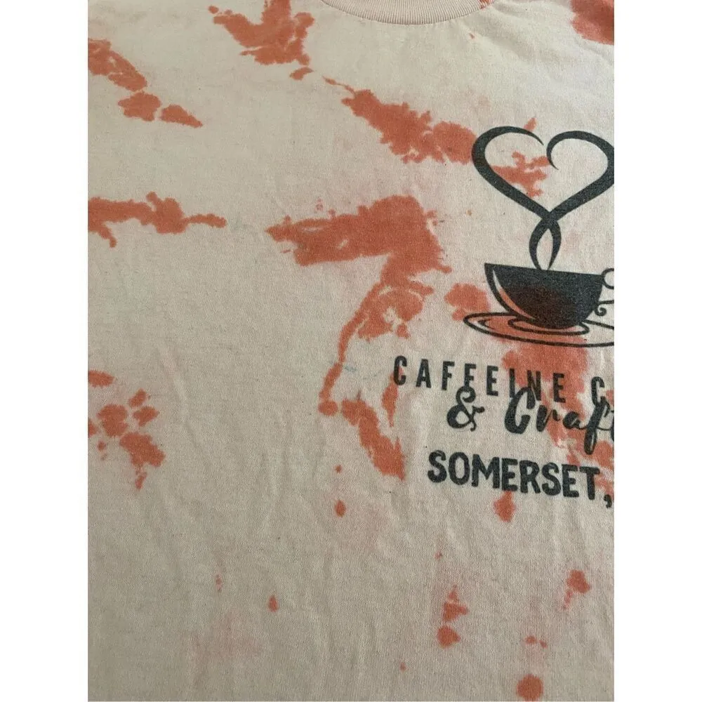 Caffeine Chaos & Crafts Tie Dye T Shirt Somerset Wisconsin WI Midwest Art - Image 7