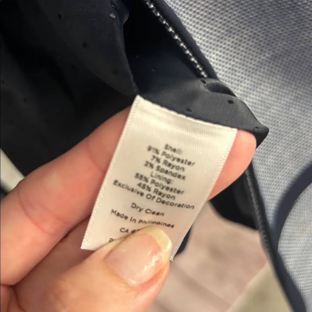 Talbots Woman deep blue tweed woven open front preppy blazer size 22 W plus - Image 6