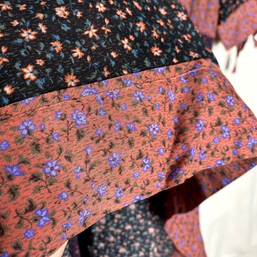 Verona Floral Patchwork A-Line Tiered Midi Dress Multicolor Size 2 - Image 12