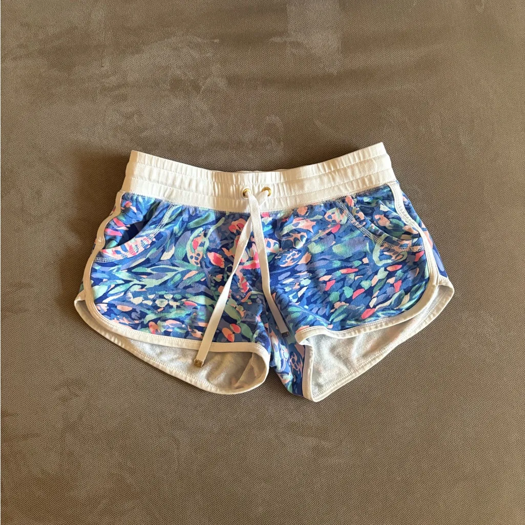 Lilly Pulitzer Chrissy royal purple Party Wave lounge cotton shorts XS - Image 2