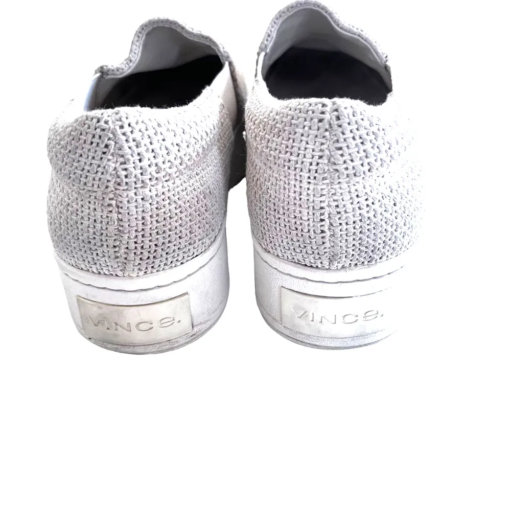 Vince Warren Platform Slip-on Sneakers Beige Linen Size 6.5 - Image 5