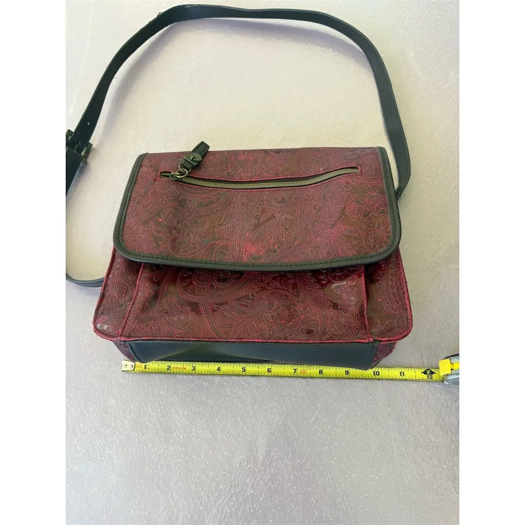 Relic Women's Burgundy Red Embossed Paisley Shoulder‎ Bag - Image 8