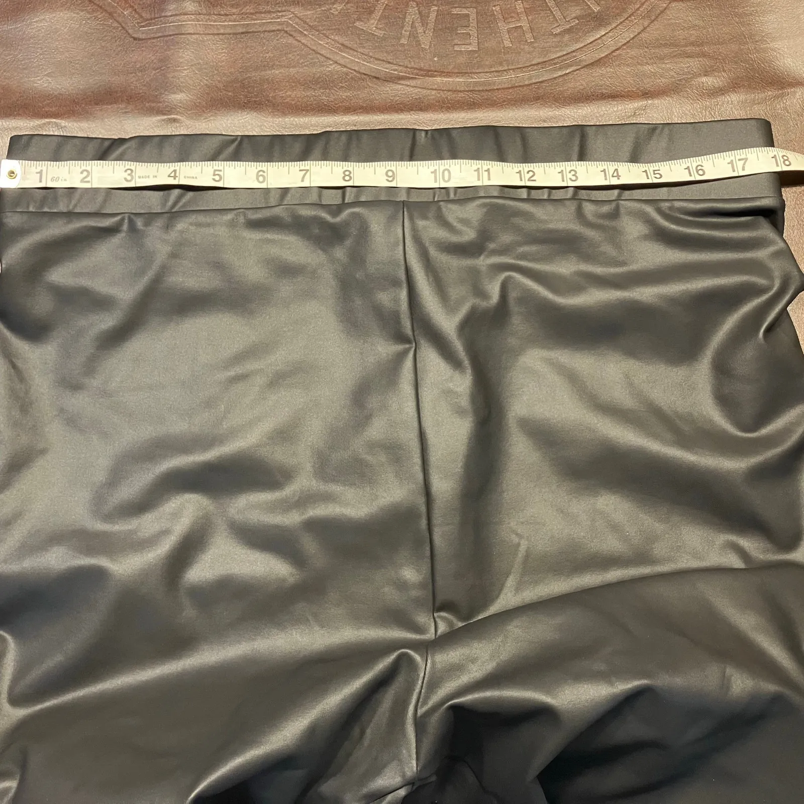 Topshop Maternity Faux Leather Leggings‎ US 14 Black High Rise Stretch Pants - Image 11