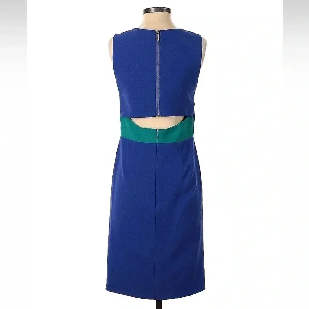 Nicole Miller  Artelier Women's Sleeveless Sheath Knee Length Dress Royal Blue 0 - Image 2