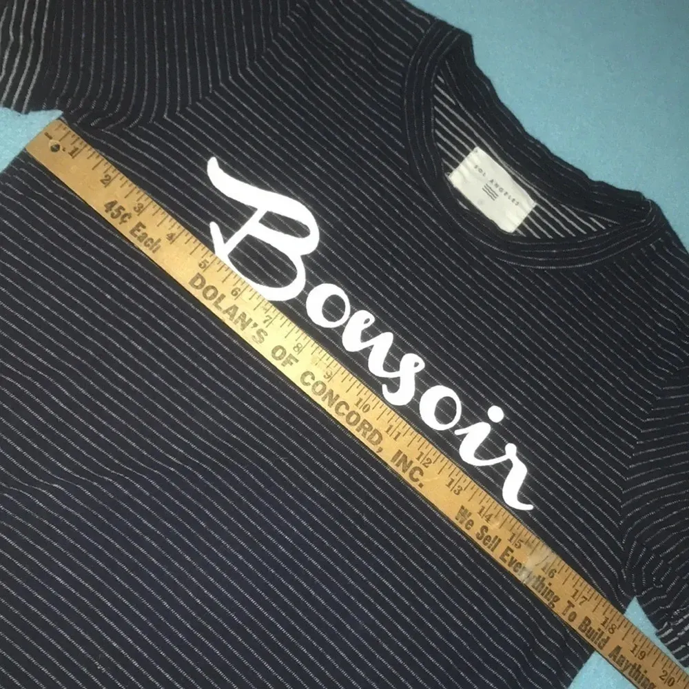 SOL ANGELES Anthropology striped with cuffed short sleeves navy white NEW size S - Image 7