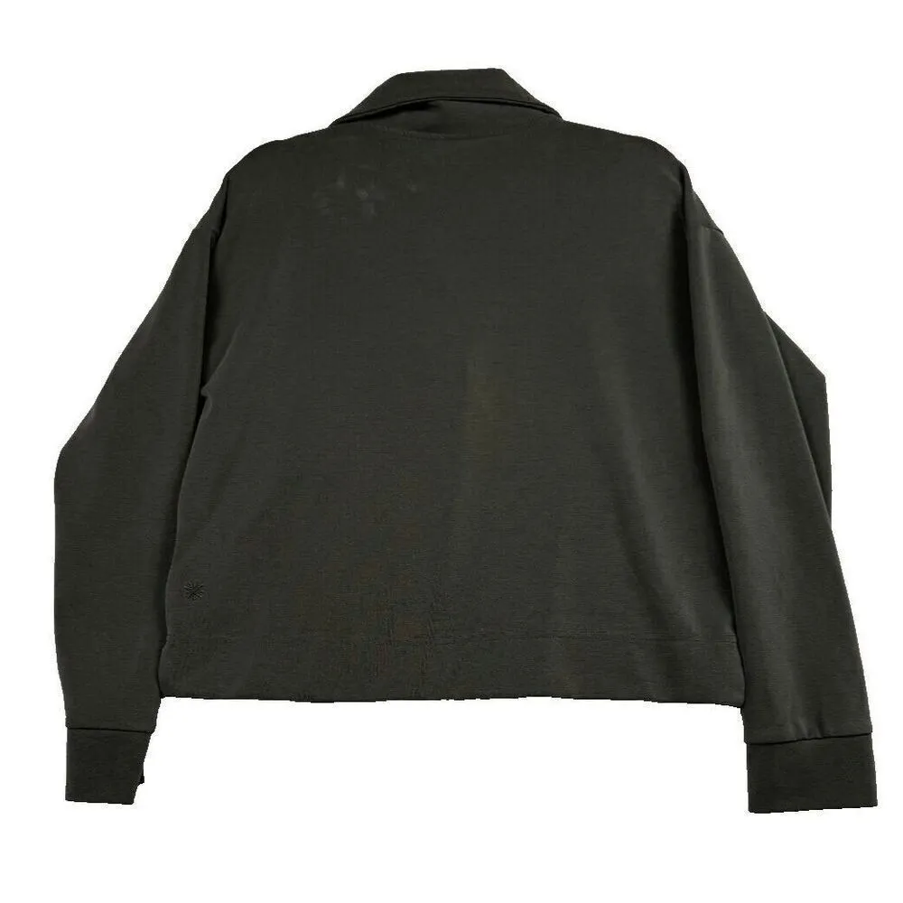 Athleta Seasoft Quarter Zip‎ Aspen Olive Size Medium - Image 2