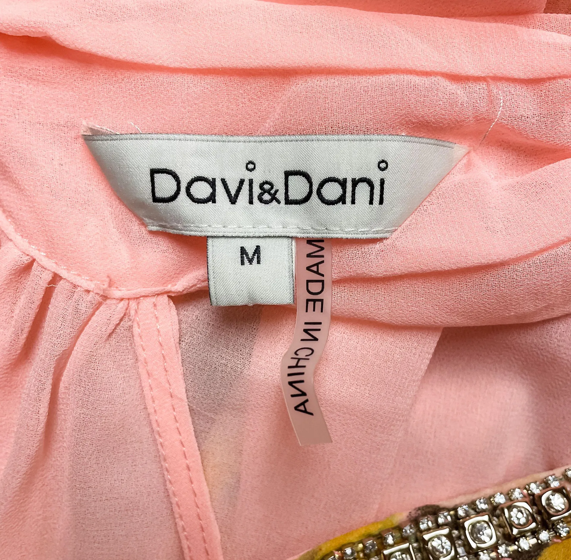 Pink & Yellow Floral Boutique Tank Blouse Size M - Image 8