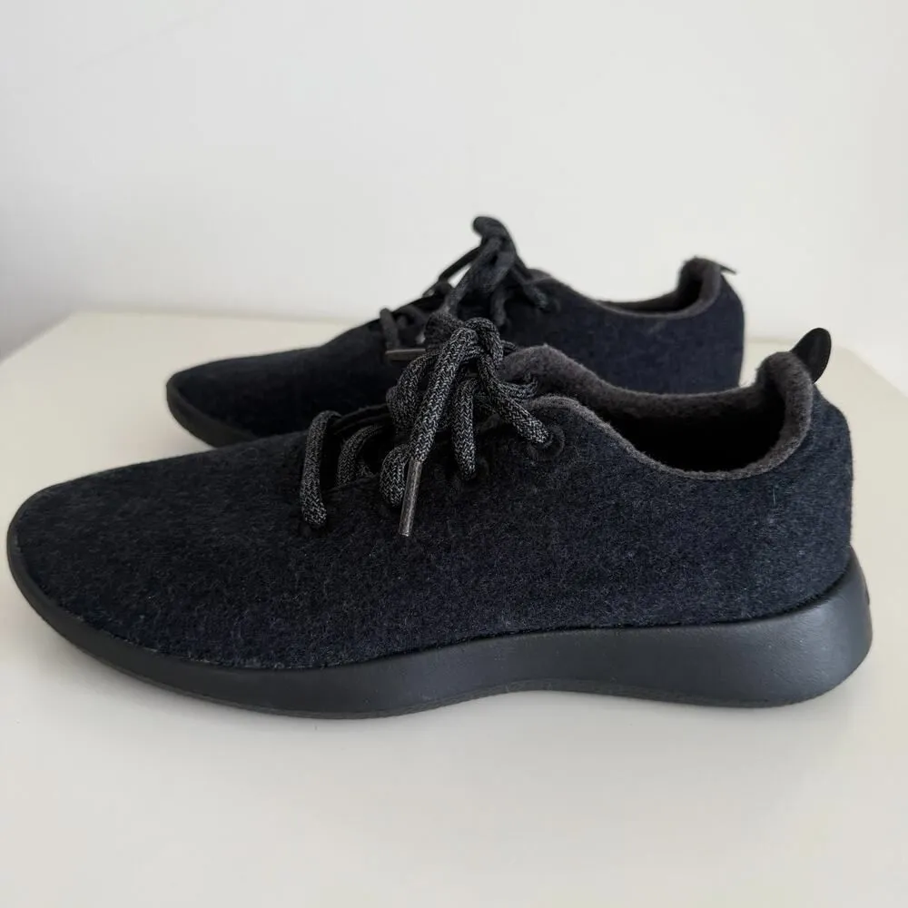 Allbirds Sneakers Womens 9 Black Charcoal Wool Runners Mizzles Shoes Lace Up - Image 5
