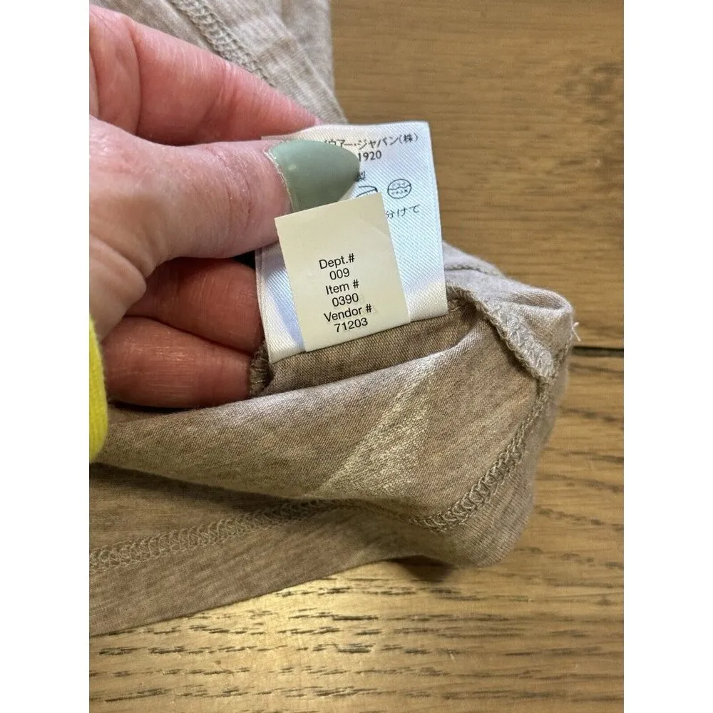 Eddie Bauer Shirt Women Medium Beige Long Sleeve V-Neck Cotton Blend Lightweight - Image 10