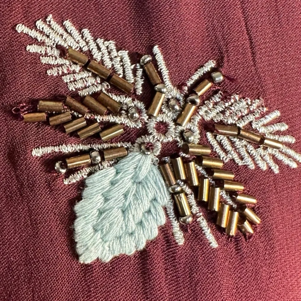 Anthropologie Moulinette Soeurs Beaded Firefly Dress Size 6 Dainty Embroidered - Image 10