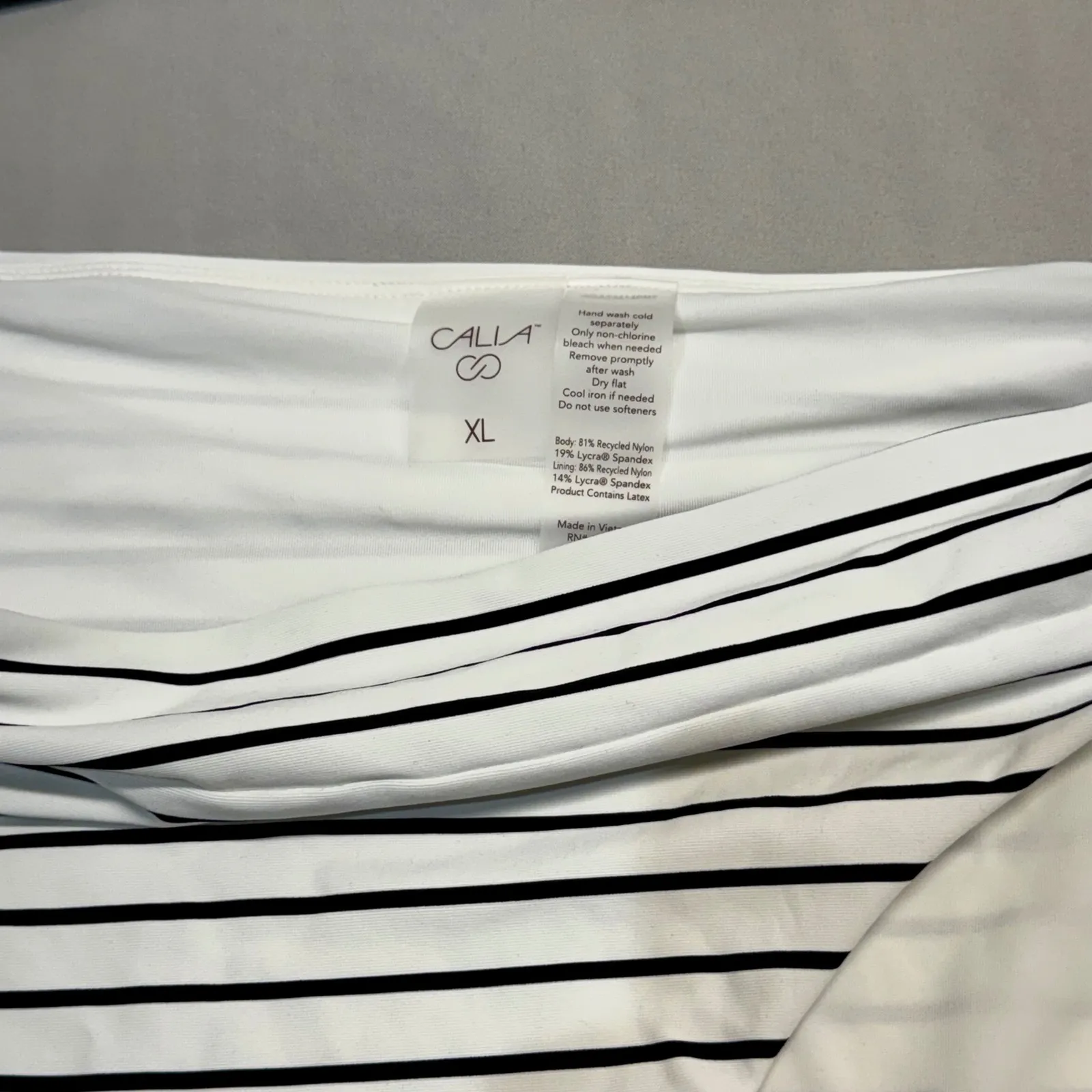 CALIA by Carrie Underwood Black White Stripe Halter Bikini Swimsuit Set XL - Image 5