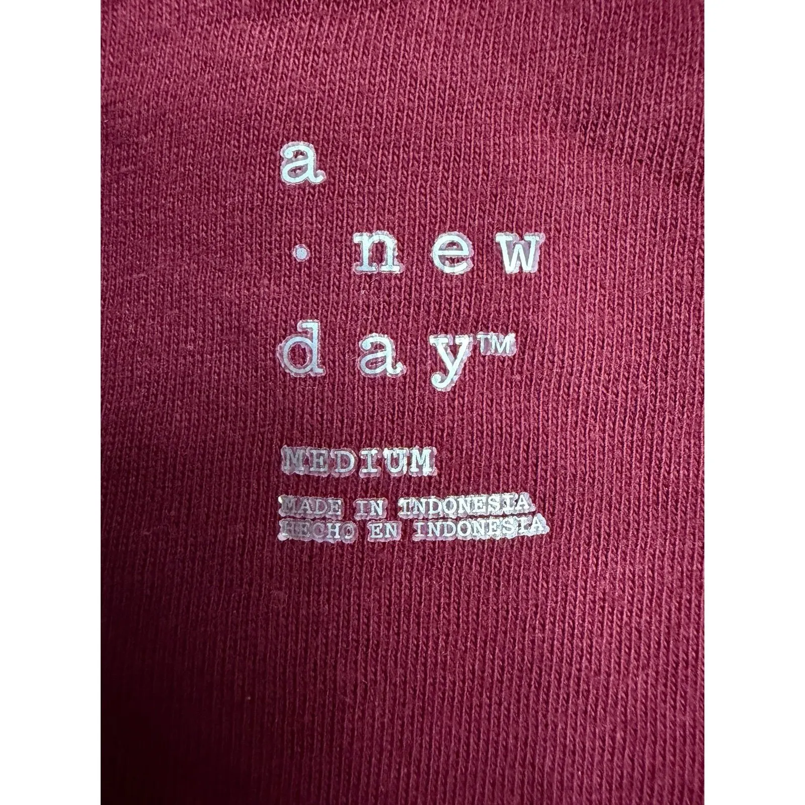 A New Day Burgundy Plush Fleece Pullover Half‎ Zip Jacket Women's Medium - Image 3