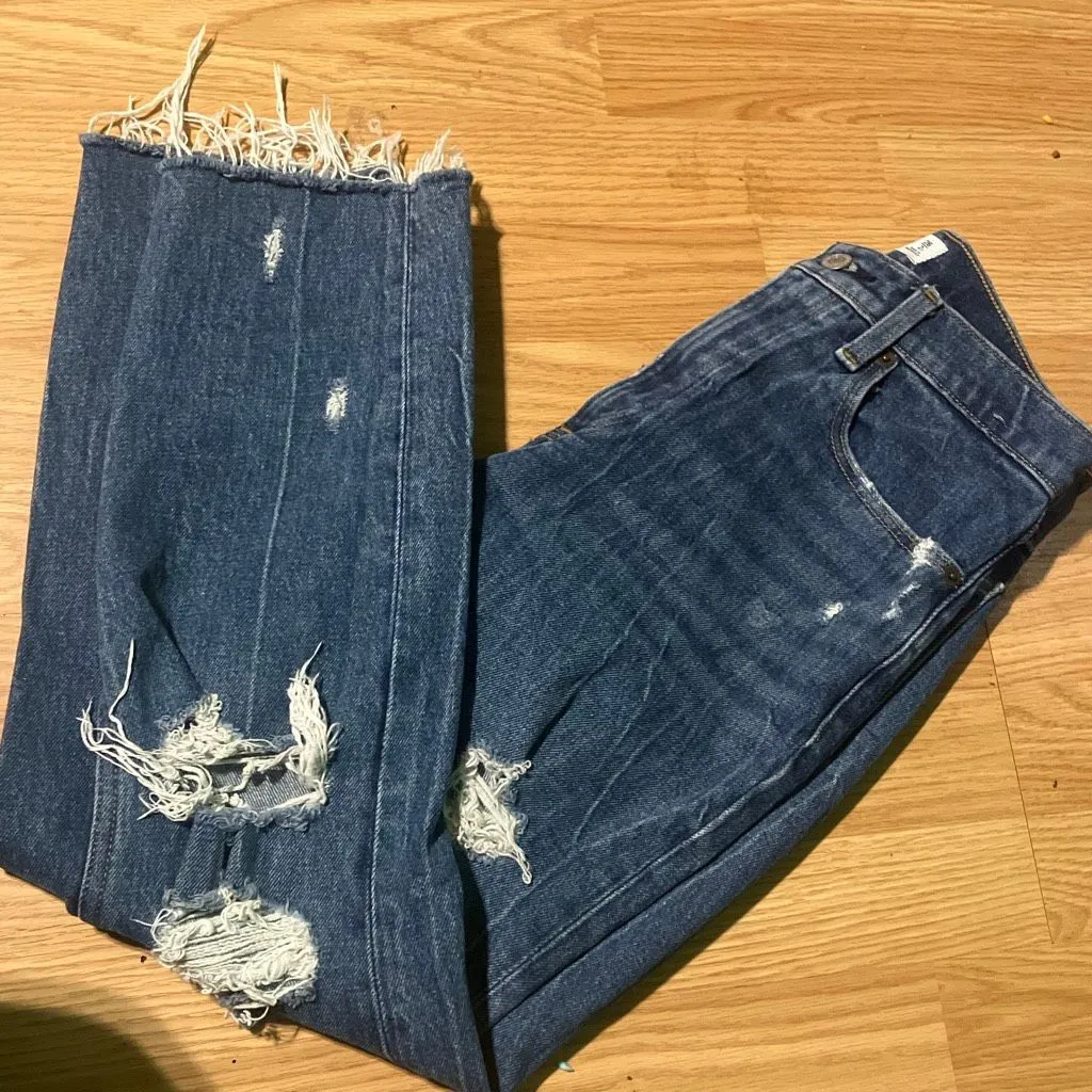 Abercrombie & Fitch High Rise Mom Jeans Dark Wash Distressed 2/26S #761 - Image 12