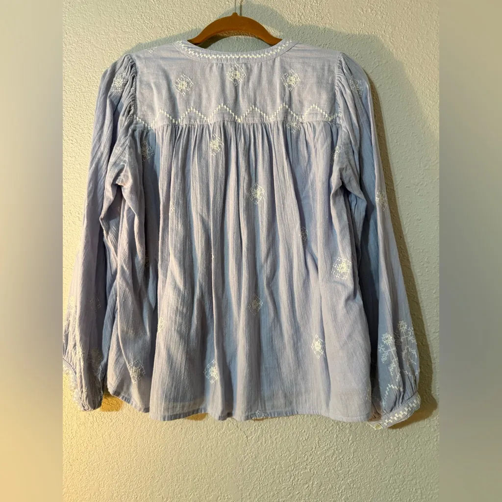 ba&sh Sky Blue Embroidered Blouse - Image 8