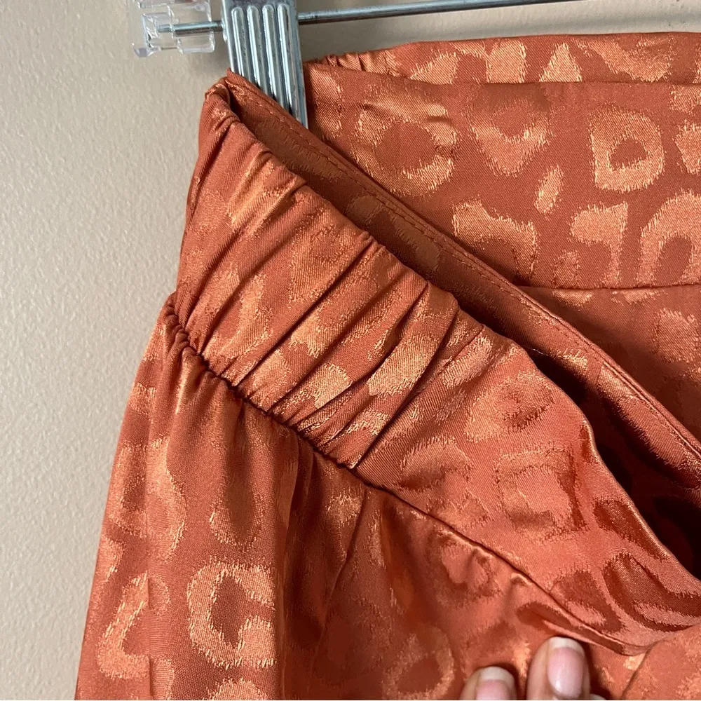 TORRID | Orange Satin Jacquard Animal Print Ruffle Hem Skirt Sz 4X - Image 6