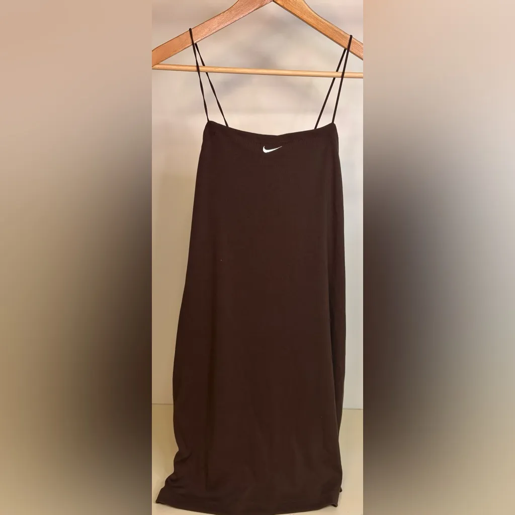 NWOT Nike Sportswear Chill Knit Tight Mini-Rib Cami Dress sz Med - Image 3