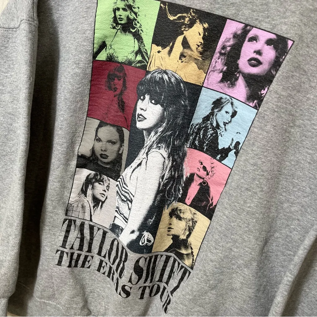 Taylor‎ Swift Eras Tour Grey Crewneck Sweatshirt Top SOLD OUT Medium Swifty - Image 3