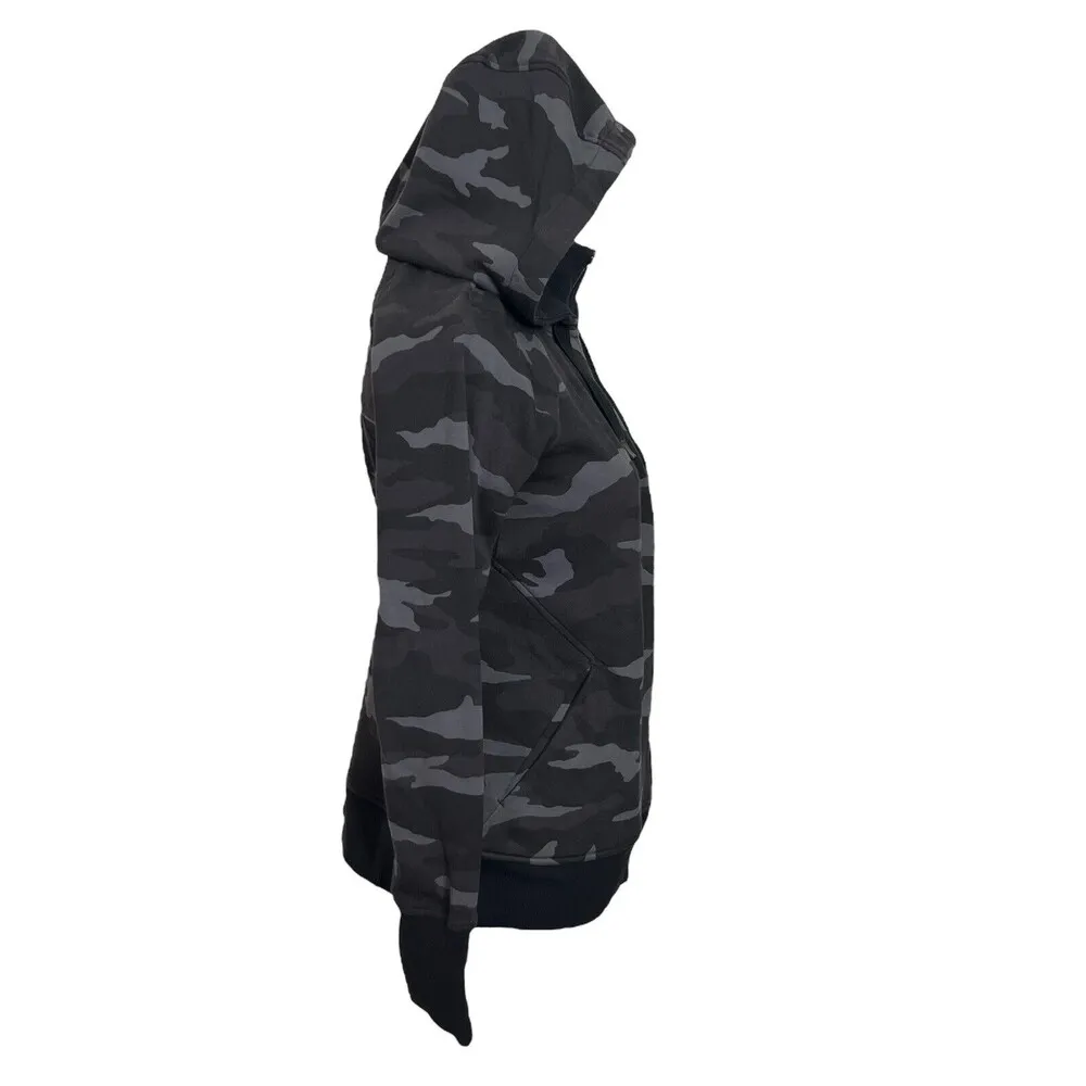 ATHLETA Triumph Full Zip Sweatshirt Hoodie Jacket 511504 Black Camo Women’s Sz M - Image 4