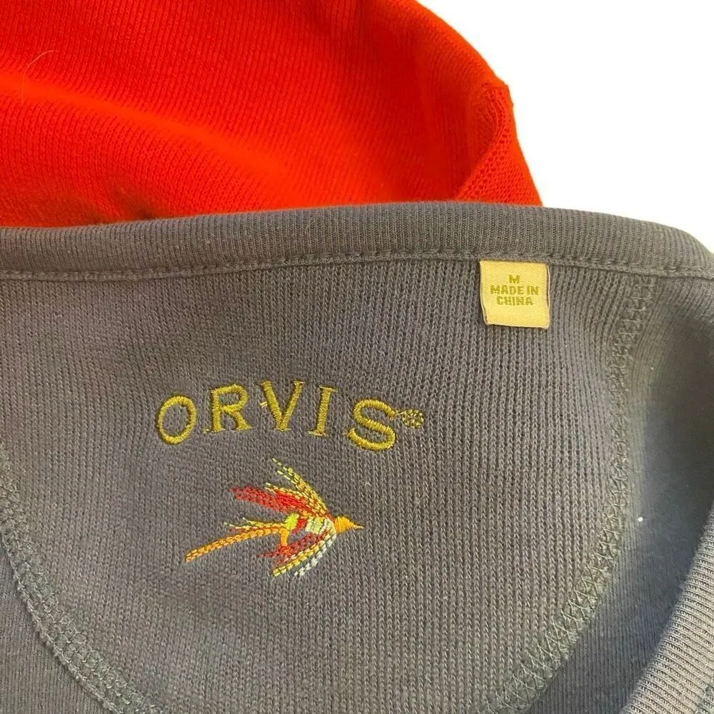Lot of 2 Orvis medium long sleeve comfy sweater red and blue - Image 5
