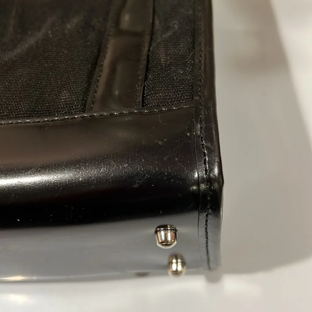 Gucci Black Mesh Tote Bag with Pouch EUC - Image 12