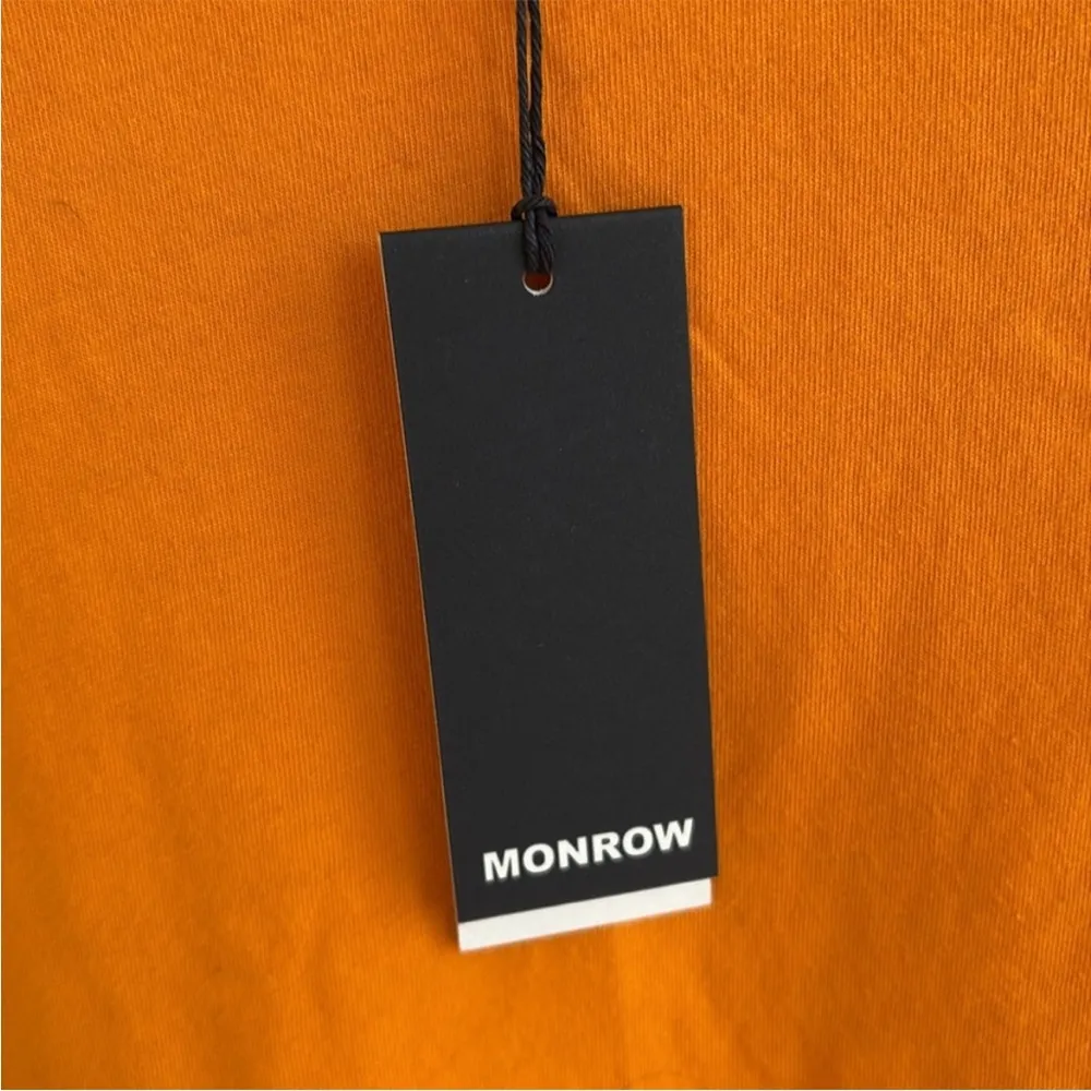 NWT Monrow Short Sleeve Mock Neck Top Orange Size Small - Image 2