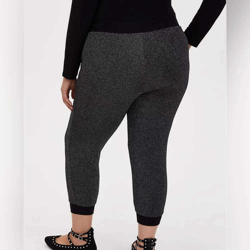 New Torrid Relaxed Fit Jogger Comfortable Knit Shimmer Black 2X 18-20 - Image 2