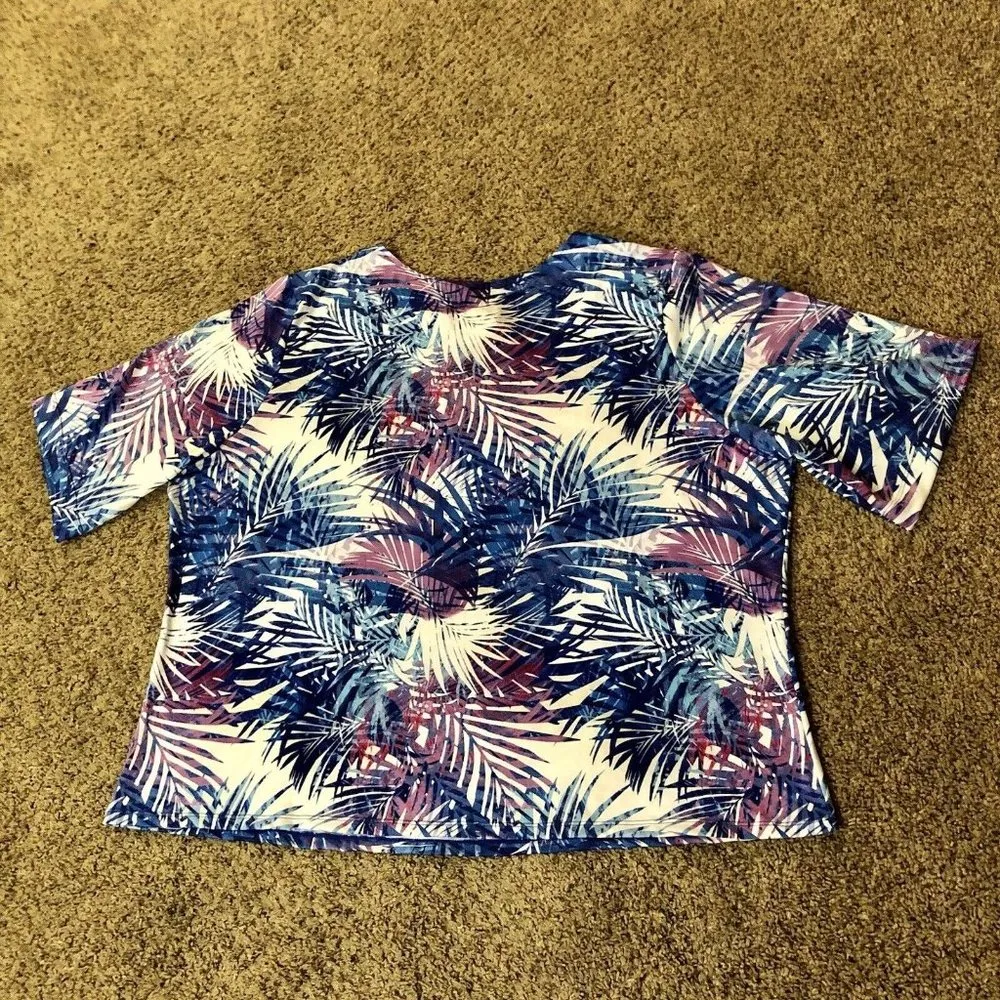 Swimsuits for All Swim Top Womens 22/24 NEW Blue Purple White Floral Size undefined - Image 11