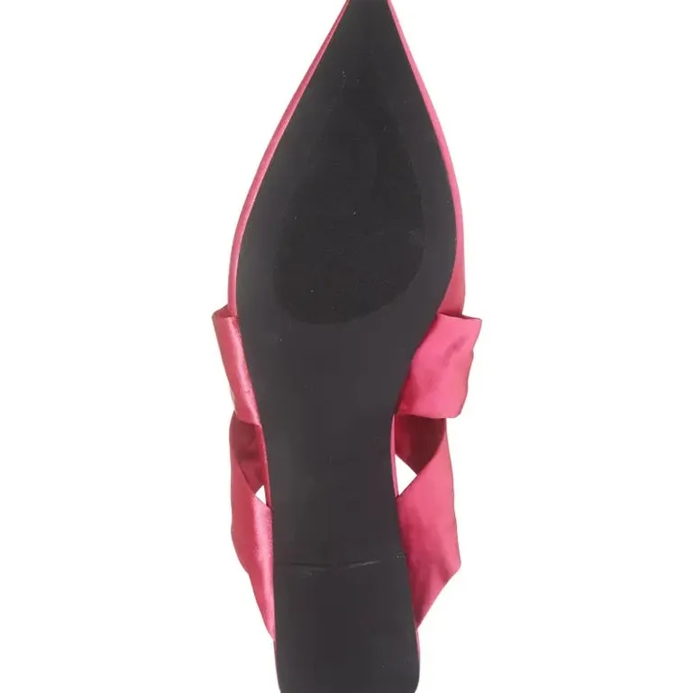 Jeffrey Campbell Tied Down Mule Fuchsia Satin - Image 10