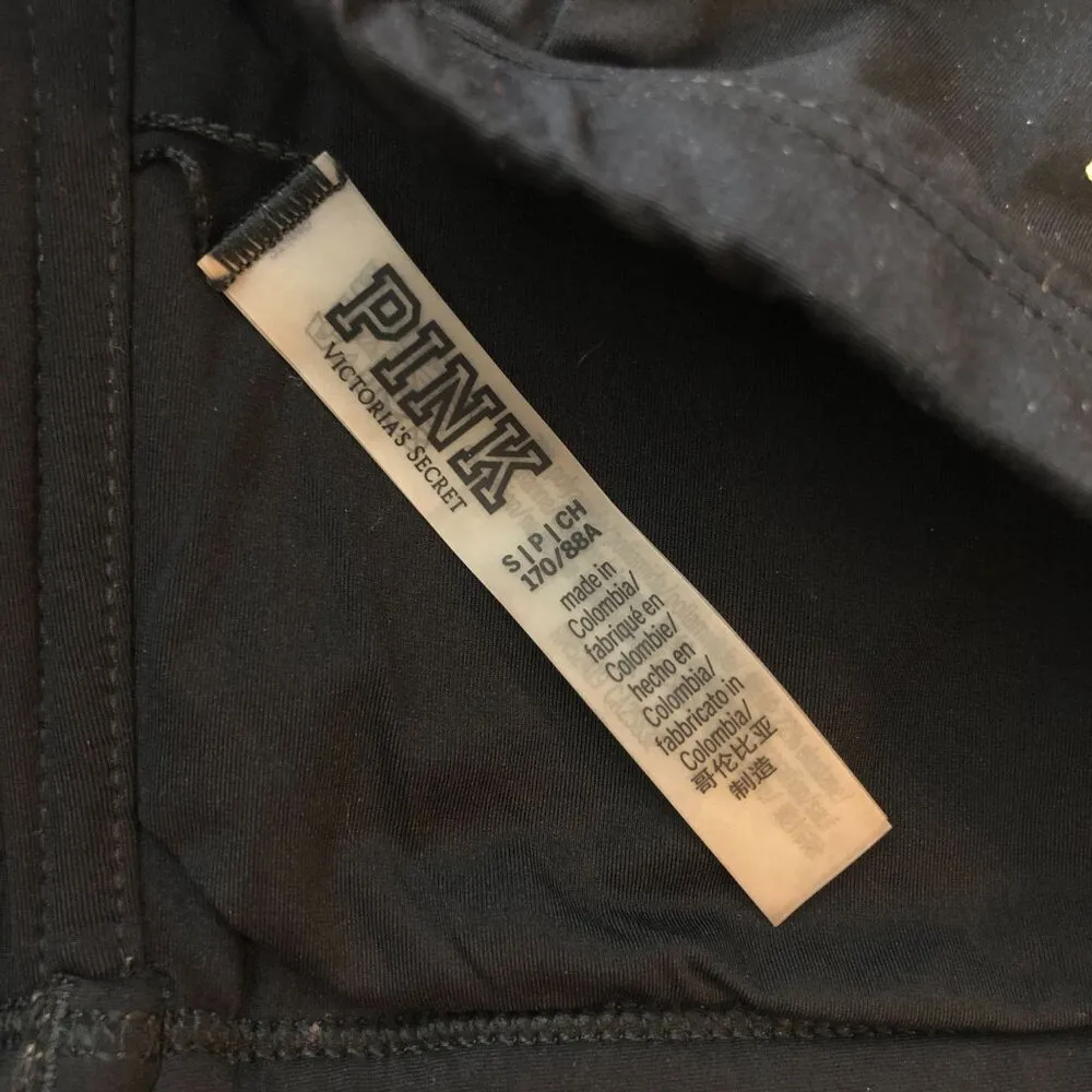 Victorias Secret PINK Bandeau Bra Tube Top Logo Black Gold S - Image 3