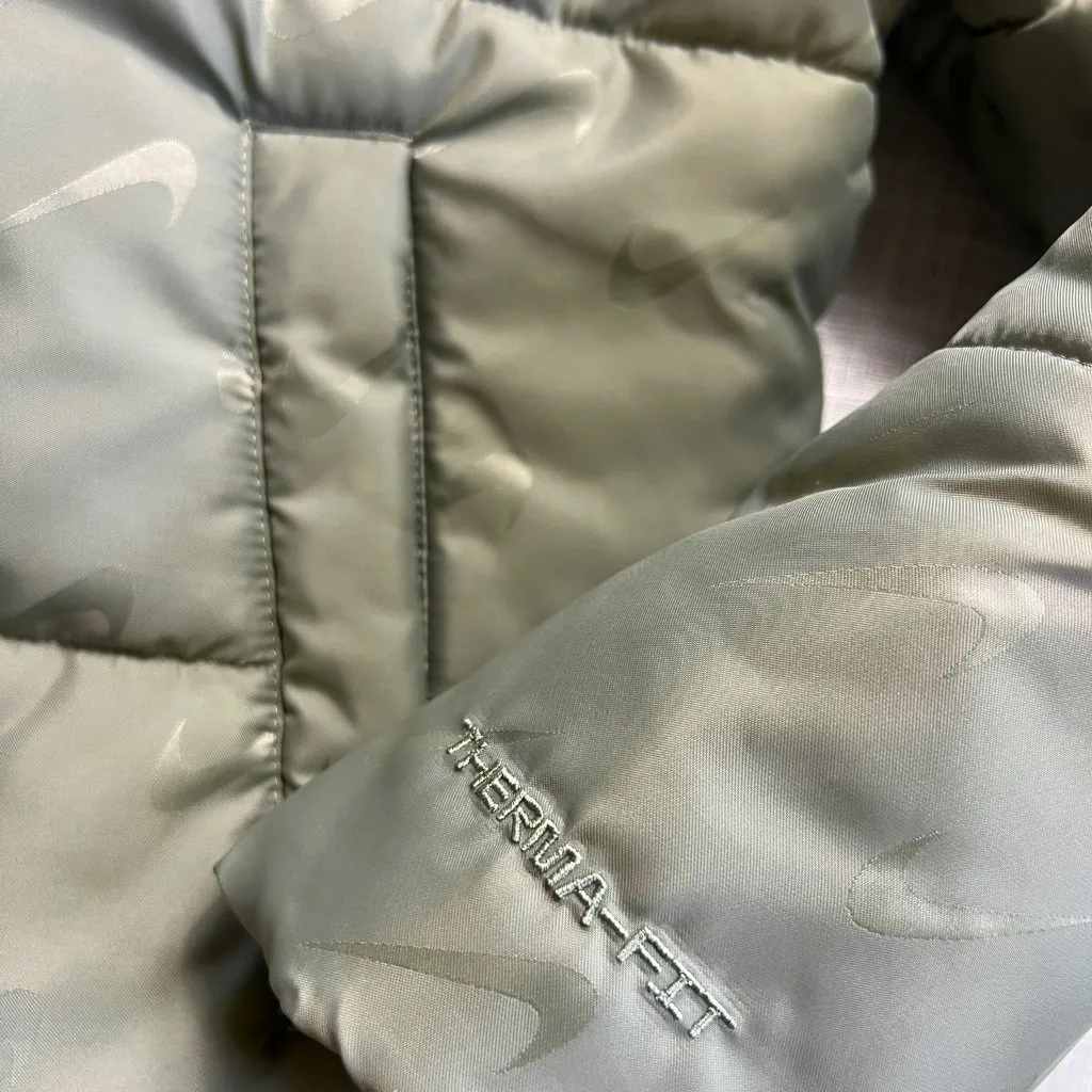 Nike Therma-FIT Rare All-Over Swoosh Puffer Jacket  Green Women's S Never Worn - Image 2