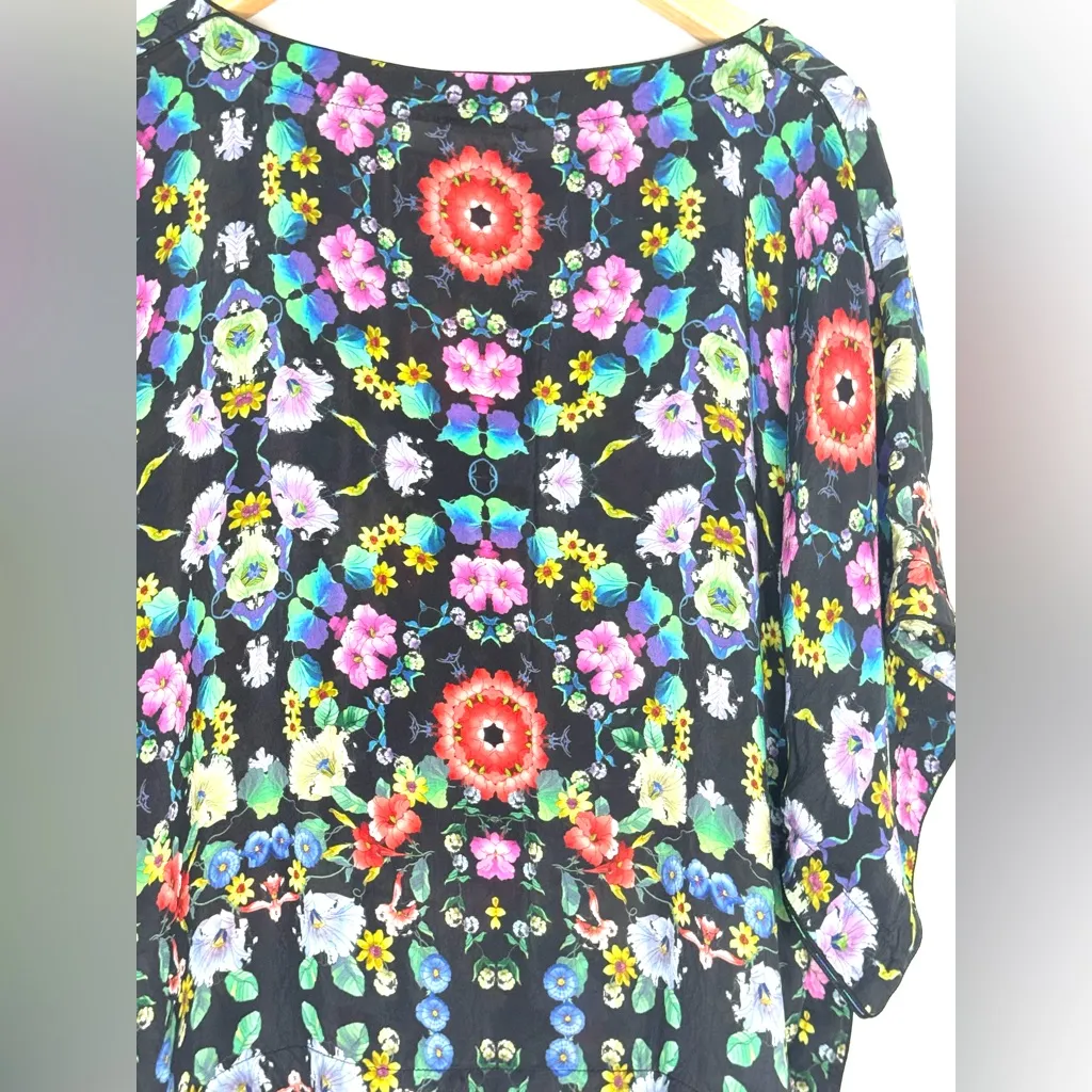 JOHNNY WAS Ella Flower Verity Top in Black/Multi – XS - Image 4