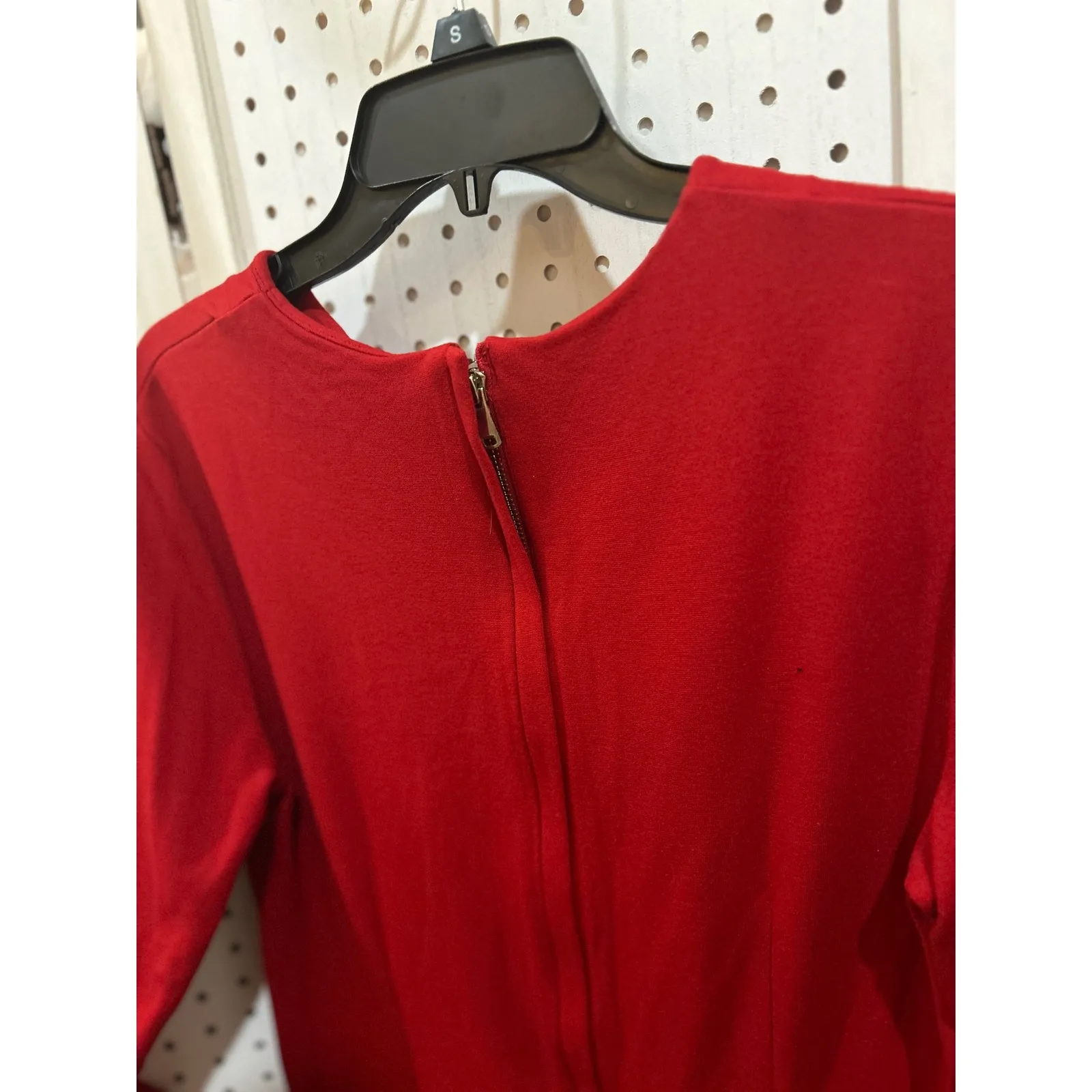 Ann Taylor Red Sheath Dress Long Sleeve Zipper Detail Size 14 - Image 6