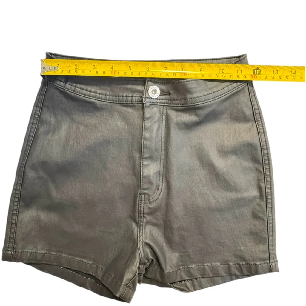 Faux Leather Shorts Women’s Medium (Fits Small) Black Y2K Festival Witchy Matrix - Image 6