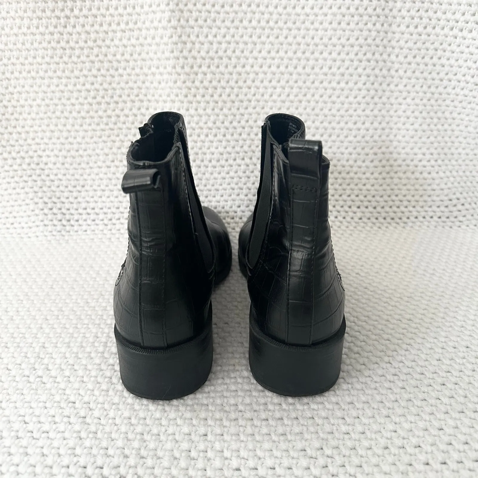 Steve Madden Devan Black Leather Croc Heel Slip On Chelsea Ankle Boot 6.5 - Image 5