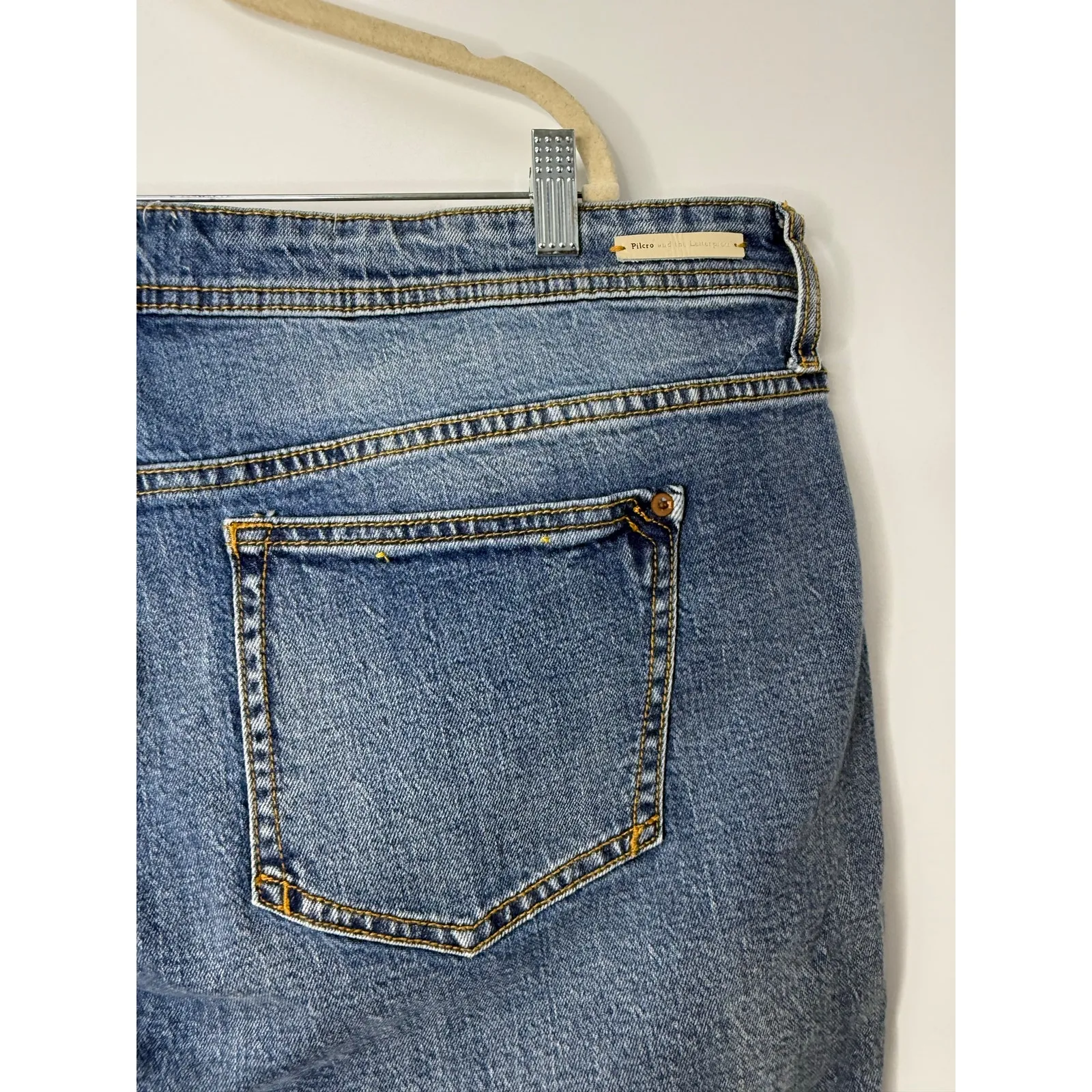 Pilcro by Anthropologie Slim Boyfriend Jeans 18W Embroidered Floral Patchwork - Image 7