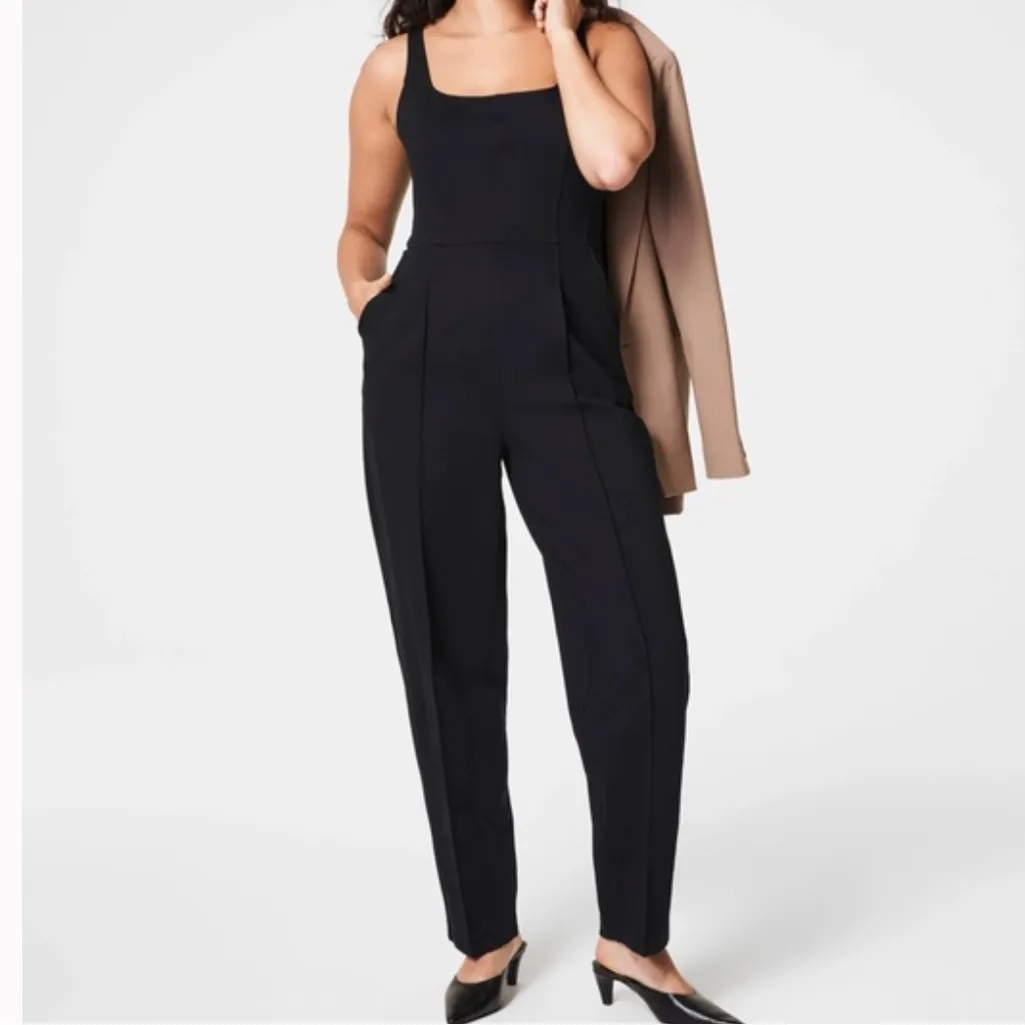 SPANX Ponte Corset Black Sleeveless Jumpsuit Medium - Image 2