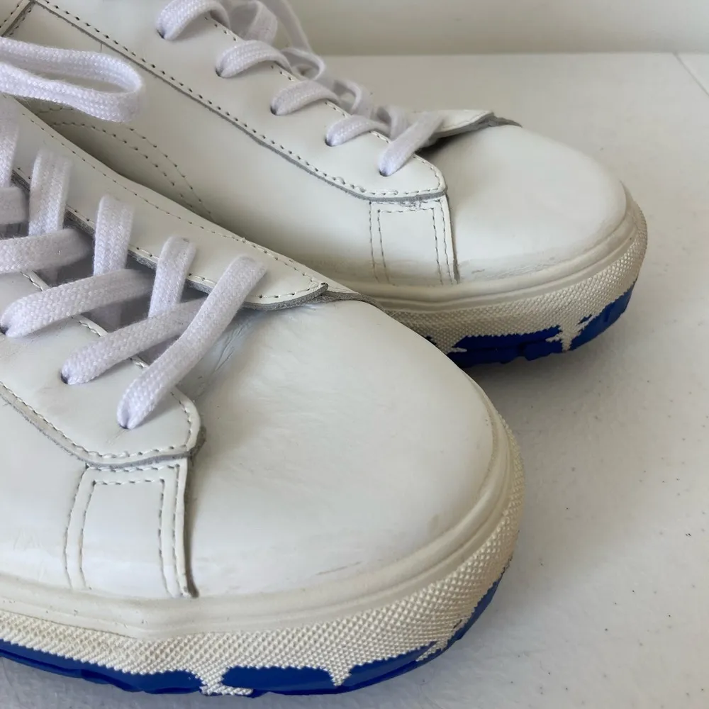 Vibram women’s P448 CSL royal blue white leather perforated low cut sneakers 9.5 - Image 7