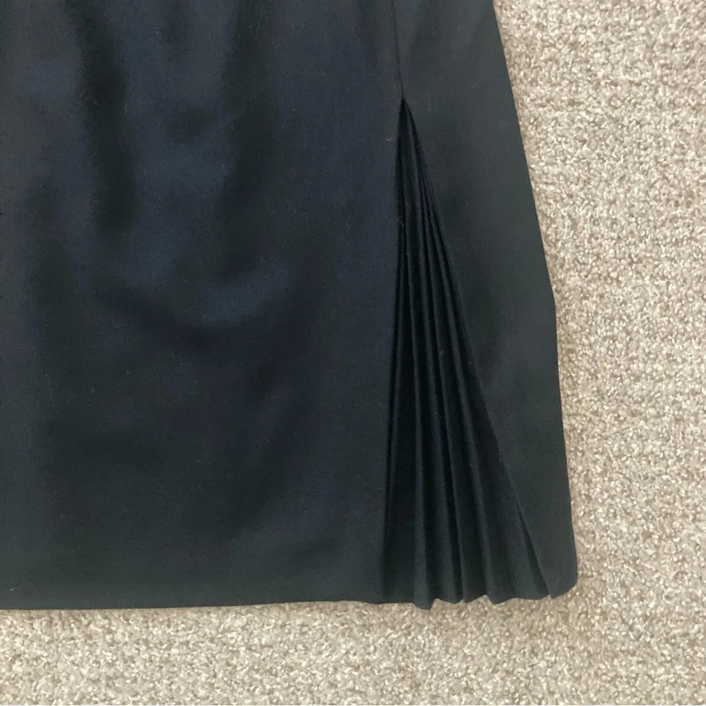 Vintage Talbots Petites Skirt 6 Black 100% Wool Pleated Lined Office Classic USA - Image 2